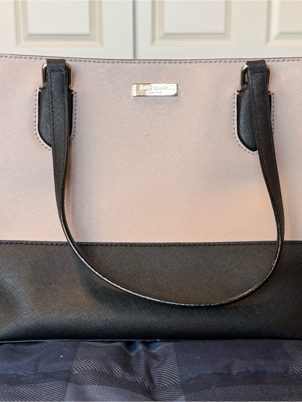 kate spade Two-Tone Black and Light Pink Structured Tote